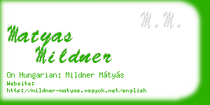 matyas mildner business card